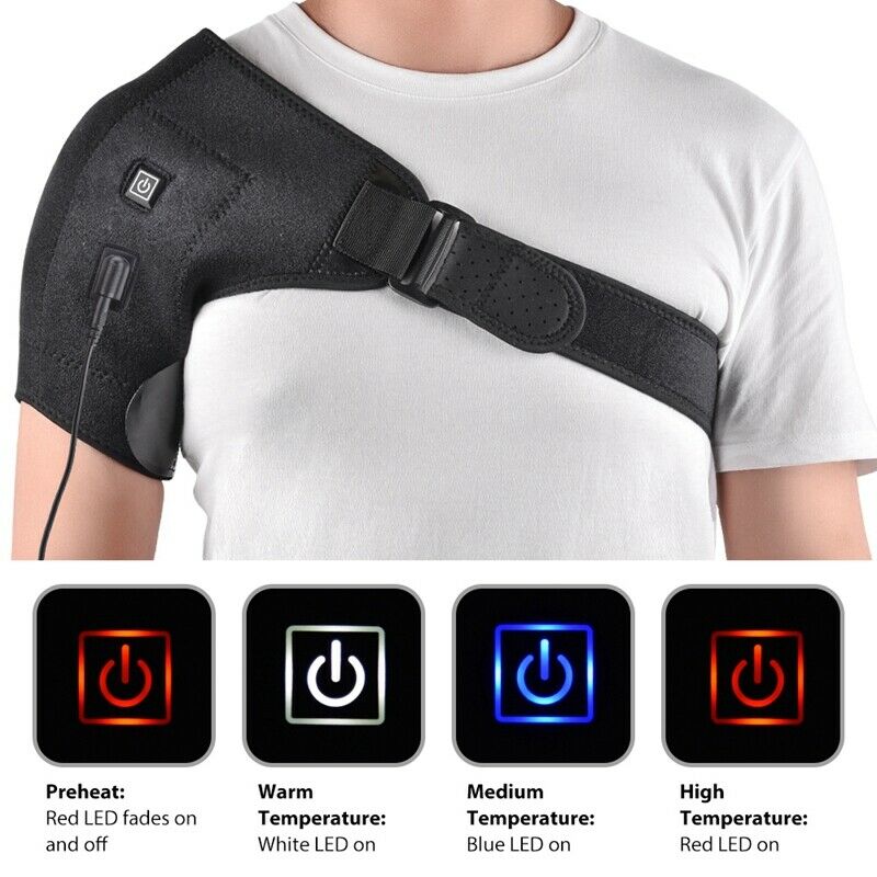 Electric Heat Therapy Adjustable Shoulder Brace Back Support Belt Dislocate G1B3