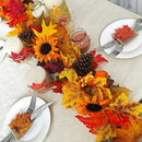 177cm Artificial Maple Leaf Berries Sunflower Pumpkin Garland Hanging Vine DH9B1