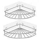 Corner Shelf Bathroom Adhesive Shower Caddy Basket Wall Mounted Storage Org U8Y5
