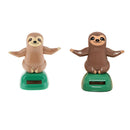 2pcs Solar Power Automatic Swing Car Ornament Lovely Cartoon Sloth Car Dashboard