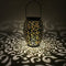 Solar LED Hanging Light Retro Hollow Metal Cloud Lantern Outdoor Decor Lamp