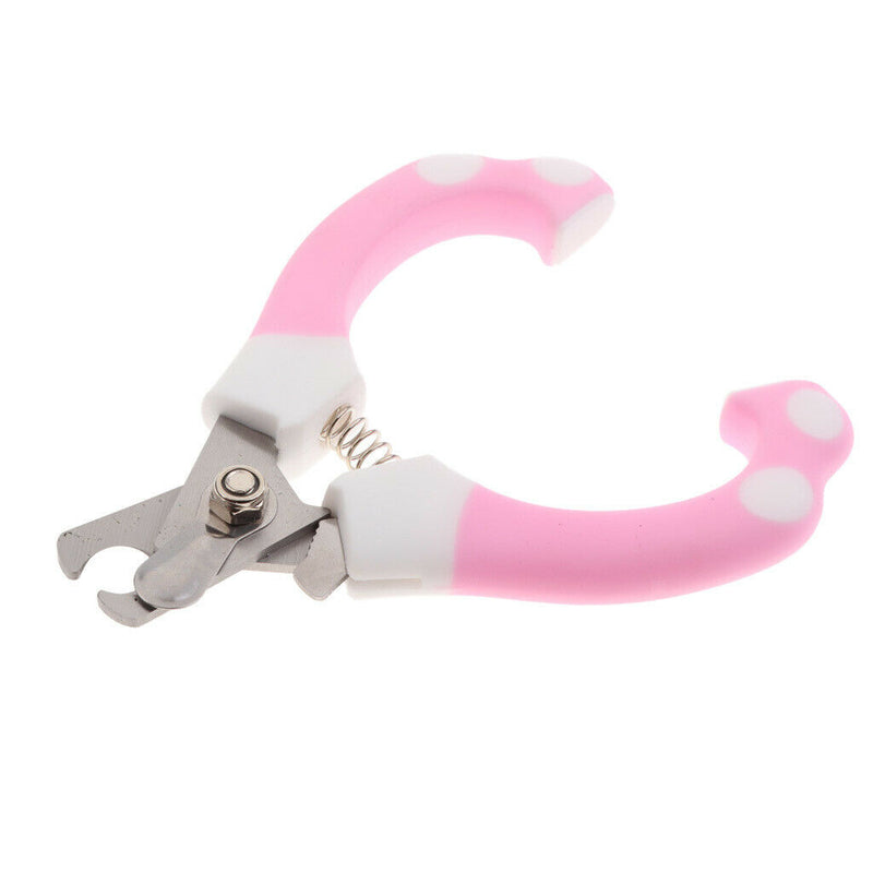 2 Sets of Stainless Steel Cat Dog Nail Clipper & Claw Grooming Trimmer Pink
