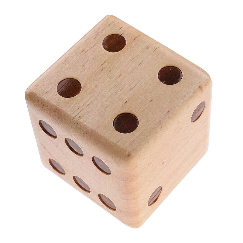 Jumbo Outdoor Camping Wood Dice - 6 Sided Big Dice 3.5'' - Family Activity Party