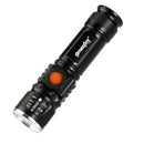 Skywolfeye Zoomable T6 LED Flashlight Waterproof USB Rechargeable Torch