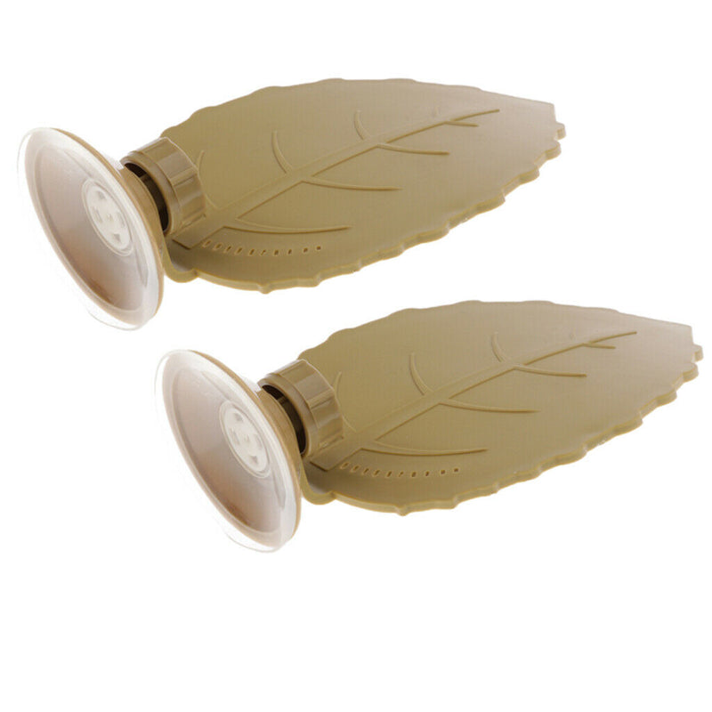 2 x Turtle Platform with Suction Cup Leaf Shape - Decorative Reptile Frog Pier