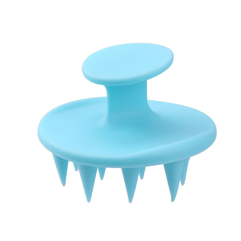 Pointed Tip Silicone Scalp Shampoo Massage Brush Head Acupoint Comb (Green) A