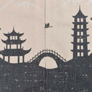 Noren Japanese Curtain Short Doorway Tapestry Linen Room Decoration Sunset