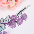2x purple flower embroidery patches for clothes applique embroidery collar JR