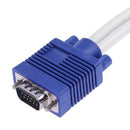 1pc VGA Male to 2pcs VGA Female Y Splitter Cable with Double Magnet Rings
