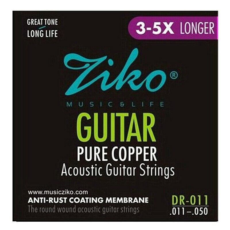 Ziko 011-050 Dr-011 Acoustic Guitar Strings Pure Copper Anti-Rust Strings M