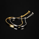 Stainless Steel Bangle Bracelets For Women Adjustable Stainless Steel Chain B8H8