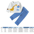 Autumn Toddler Long Sleeve T-shirt Tops Stripe Pants Clothes Set (3-6M)