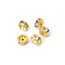 100pcs Brass Rhinestone Spacer Beads Metal Beads Charms Bracelets Making H WLV
