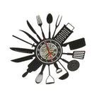 Vinyl Record Wall Clock Decorative Kitchen Utensils Wall Watch Art Handmade