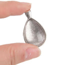 48 Pendant Trays Teardrop Bright Glass Cabochon Dome Tiles DIY Jewelry Making LJ