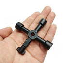 4 Way Black Utility Multi Cross Key Wrench For Gas Electric Cupboard Meter Box