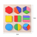 Wood Geometric Shapes Sort Math Montessori Puzzle Kids Educational Toys (3)