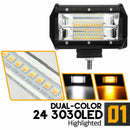 120W 24 LED Work Light Bar Flood Beam Pods Driving Off-Road Tractor 4WD