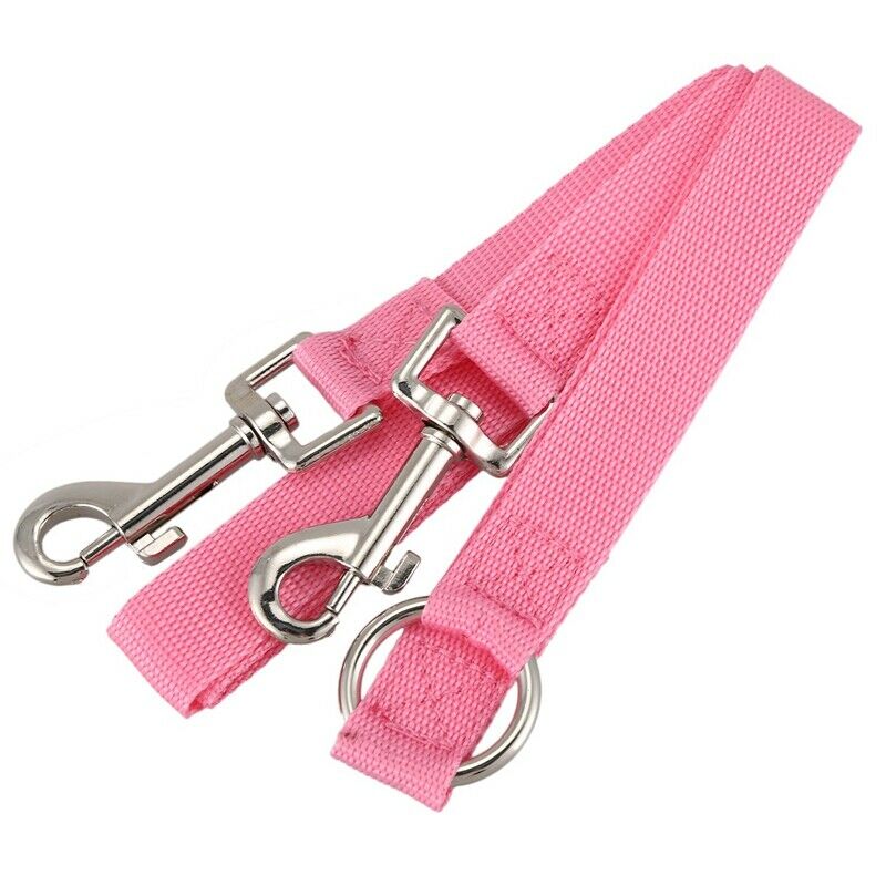 50cm nylon Duplex Double Dog Walk Coupler Twin Lead 2 Way Two Pet Leash Saf