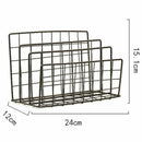 Nordic Style Iron Art Grid Storage Rack Book Holder Three Layer Desktop Mag L5W3