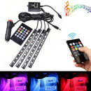 4x 9LED RGB Car Interior Atmosphere Footwell Strip Pathway Deco Floor Lamp  JC!j