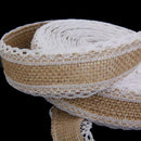 1 Roll 10M Burlap Ribbon Lace Border for Sewing Craft Wedding Decoration