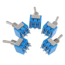 5X MTS-202 DPDT Switch 6A 125V AC 6-Pin ON-ON Mini Toggle Switch 2Position SetOZ