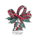 Christmas Flower Brooch Rhinestone Female Lapel Pins Badge Jewelry (Red)