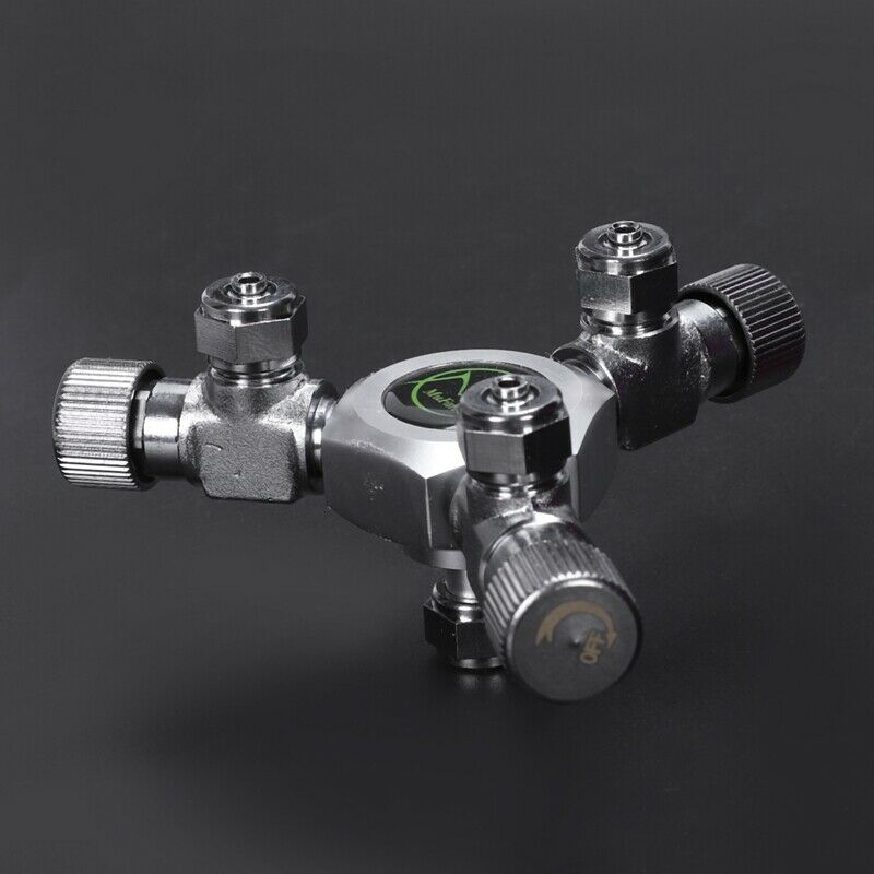 Aquarium Fish Tank 3 Way Air Pump Co2 Regulator Solenoid Cylinder Splitter