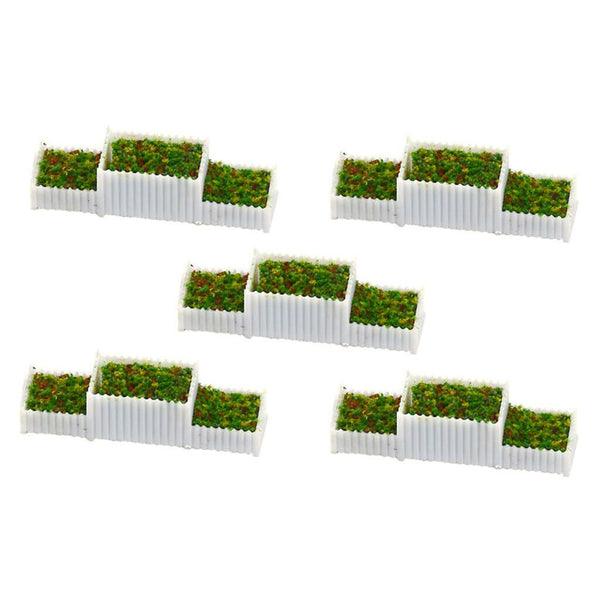 25 Pack N Gauge 1/150 E Shape Flower Beds Plant Set for Street Scenery