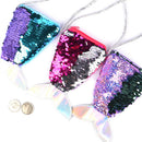 Girls kids mermaid tail crossbody bags coin purse wallet card holder storag NMTE