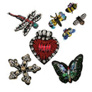 8Pcs Sequins Insect Patches Rhinestone Embroidery Appliques For Clothes Jean