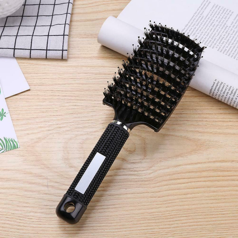 Hair Scalp Massage Comb Anti-Static Straight Curly Hair Styling Brush(Black A