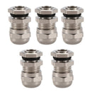 5 Pcs M12 Metal 3-6.5mm Dia Waterproof Cable Glands Connector H7T3