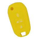 3 Buttons Silicone Car Key Cover Holder Entry Folding Flip Shell Remote