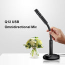 Q12 USB Omnidirectional PC Streaming Speech Mic Desktop Microphone with Stand
