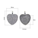 20x 25.4mm Heart Pendant Blank Cabochon Base Setting Tray DIY Jewelry Making