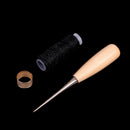 Leather Sewing Needles Stitching Awl Needle Set Thread Thimble Hand Sewi JR
