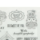 Transparent Clear Silicone Stamps owl for DIY Scrapbooking Card Making JR