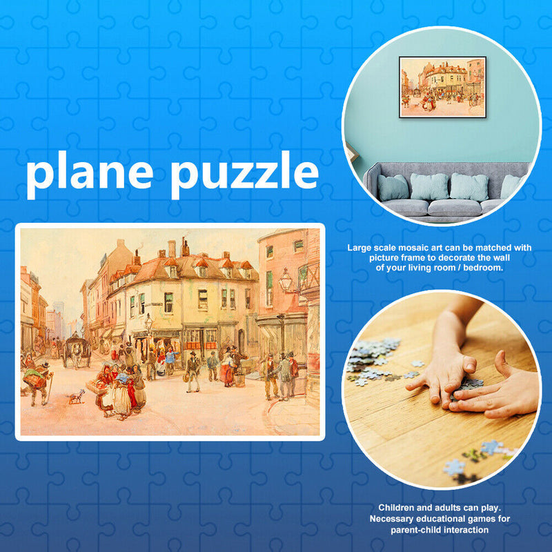 1000pcs DIY Puzzle Oil Painting Town Street Jigsaw Assembling Art Pictures