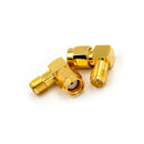 2Pcs RP-SMA Male To RP-SMA Female Male Pin Right Angle RF Connector Adapter MO