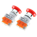 1Pc Red Mushroom Cap Normally Closed Emergency Stop Push Switch Button 10A LA.AU