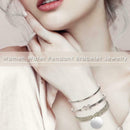 3pcs/set Knot Beads Open Hand Chain Women Wafer Pendant Bracelet Jewelry