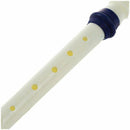 Students Plastic 8 Holes Soprano Recorder Flute Beige Blue w Cleaning Stick T6G8