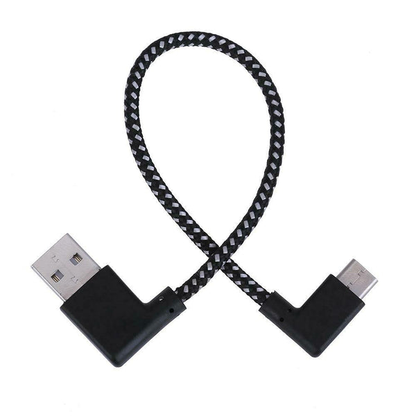 0.2m Nylon Braided 90 Degree Connector USB3.1 Type-C Charging Data Cable A#S