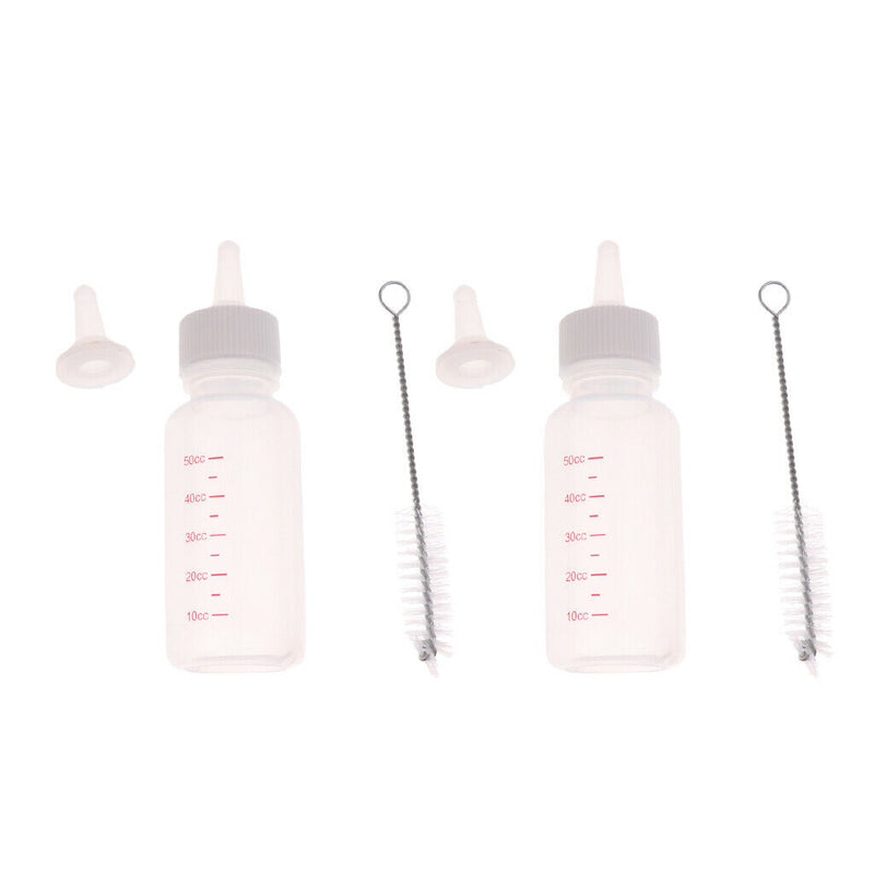 2 Pcs Feeding Nursing Bottle Nipple Brush Kit For Dog Puppy Cat Kitten Pet