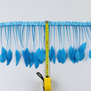 15-20cm Blue Feather Fringe Trim Sewing Edge Crafts Garment Decors 2m