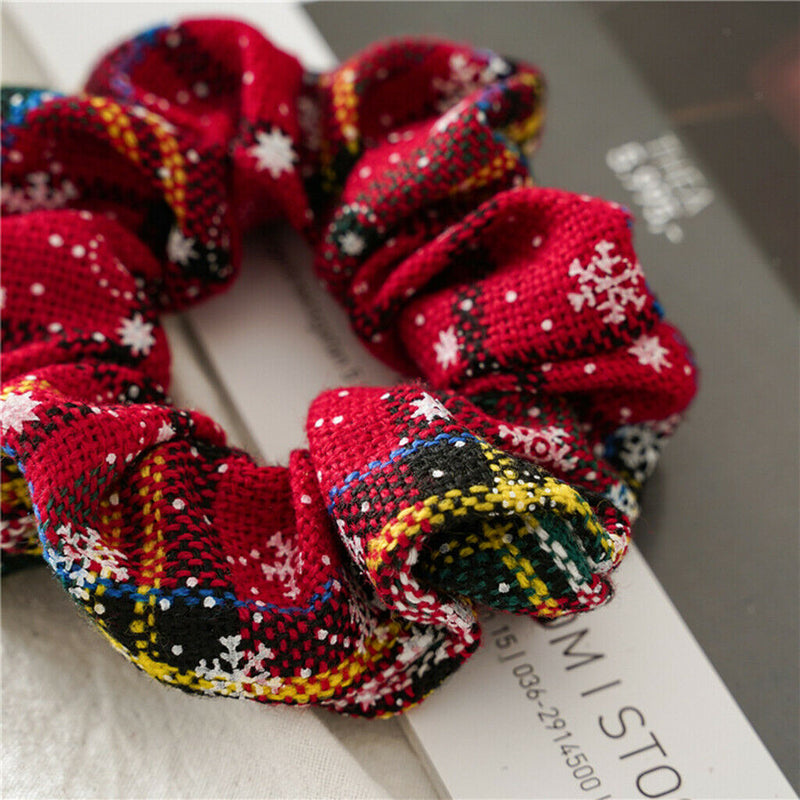 5 Pieces Christmas Scrunchies Elastic Bobbles Hair Bands Scrunchy Hair Ropes