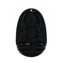 black natural a obsidian carved buddha pendant necklace rope men women gift %x