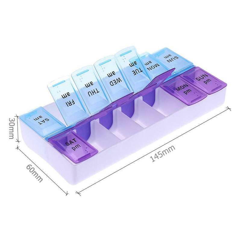 7 Days 14 Grids Pill Box Organizer Medicine Container Holder Week Storage Tablet